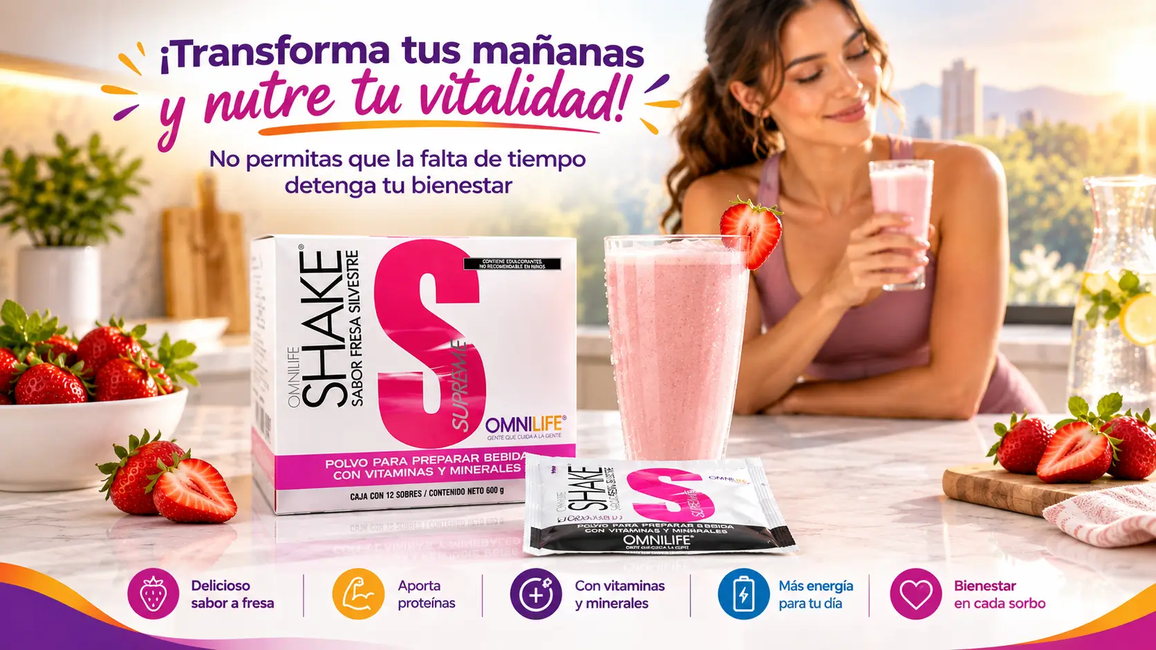 malteada con inulina prebiótica
